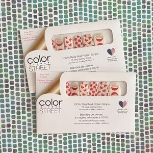 2 sets Santa Holiday Color Street Red and White Nail Strips